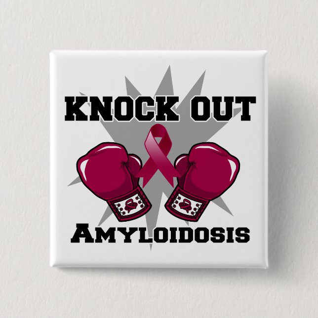 Knock Out Amyloidosis 15 Cm Square Badge (Front)