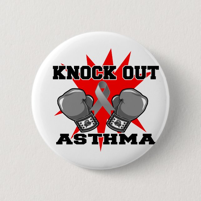 Knock Out Asthma 6 Cm Round Badge (Front)