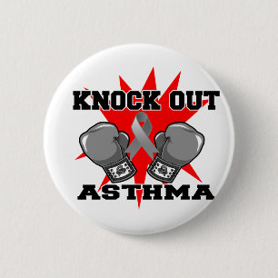 Knock Out Asthma 6 Cm Round Badge