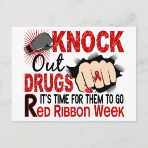 Knock Out Drugs Female Fist Postcard