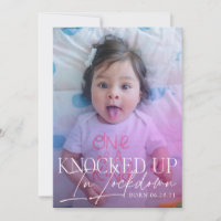 Knocked up in lockdown COVID Birth Announcement