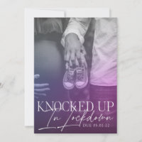 Knocked up in lockdown COVID Birth Announcement