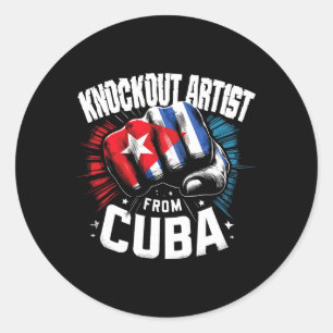 Knockout Artist From Cuba Cuban Boxing Pride  Classic Round Sticker