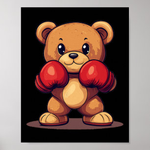 Knockout Bear With Boxing Gloves For A Punchy Look Poster