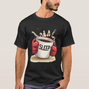 Knockout Caffeine Funny Boxing Coffee vs. Sleep T-Shirt