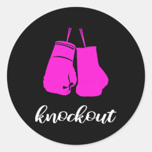 Knockout Kickboxer Fan Gift For Women  Classic Round Sticker