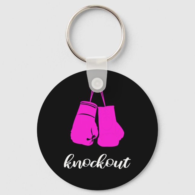 Knockout Kickboxer Fan Gift For Women  Key Ring (Front)