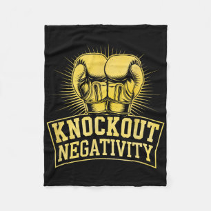 Knockout Negativity Boxer Sports Strength Gym Athl Fleece Blanket