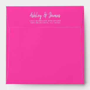 Knockout Pink Wedding Return Address Envelope