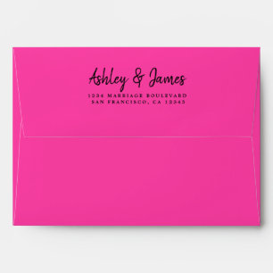 Knockout Pink Wedding Return Address Envelope