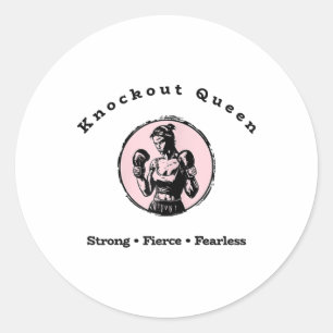 Knockout Queen  Classic Round Sticker