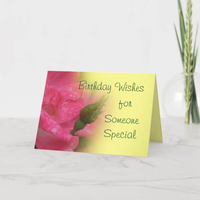 Knockout Rose & Bud 4397-customise Thank You Card (Front)