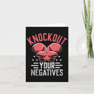 Knockout Your Negatives Boxer Sports Strength Athl Card