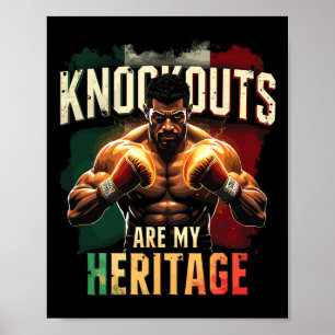 Knockouts Are My Heritage Mexican Boxing Power Poster