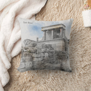 Knossos Palace Crete Throw Pillow – Ancient Greece