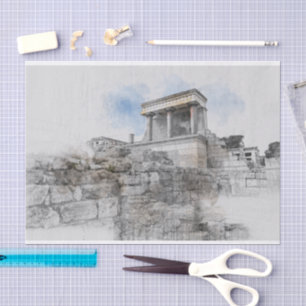 Knossos Palace, Heraklion, Crete, Greece Tissue Paper