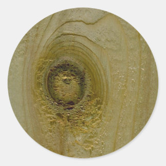 Knot in wood classic round sticker