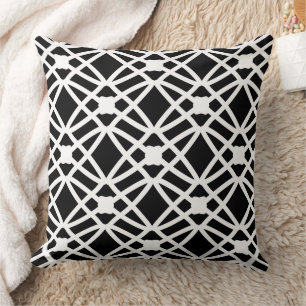 Knots on black pattern cushion