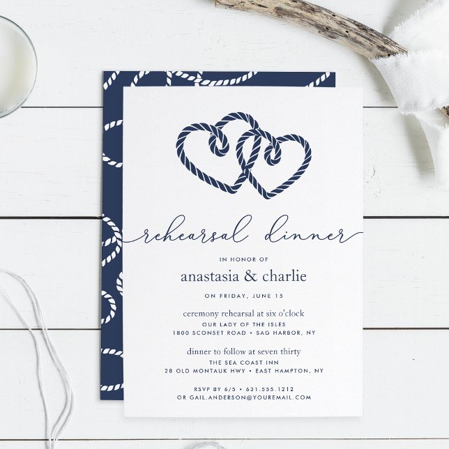 Knotted Hearts Ceremony Rehearsal & Dinner Invite (Creator Uploaded)