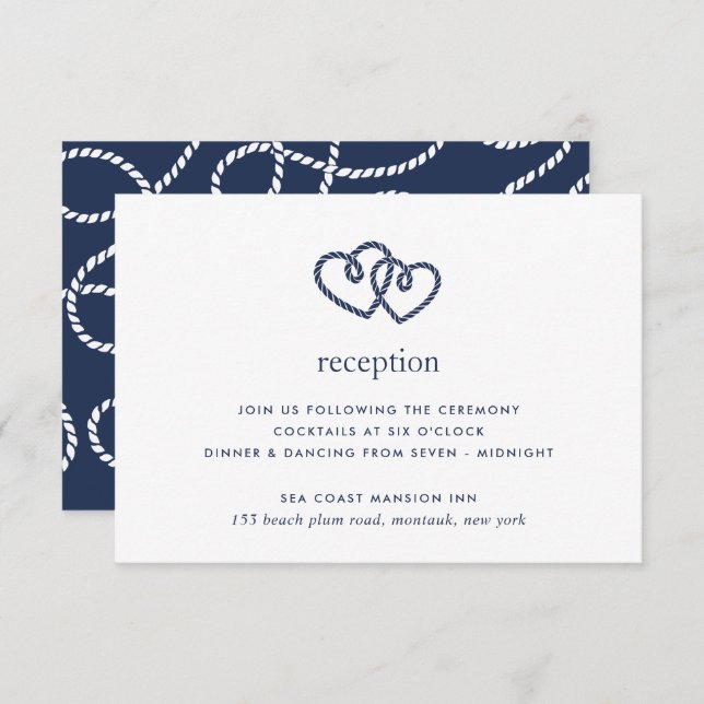 Knotted Hearts Reception Enclosure Card (Front/Back)