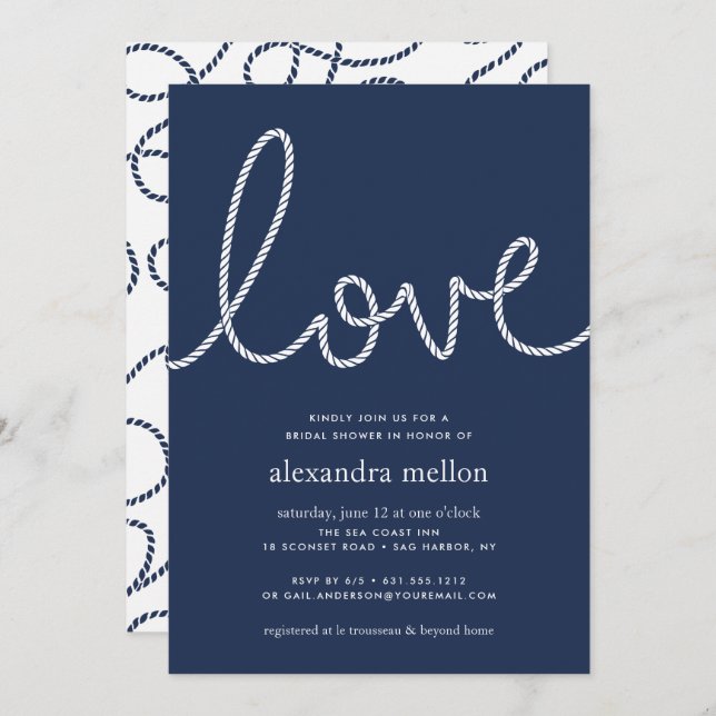Knotted Love Bridal Shower Invitation (Front/Back)