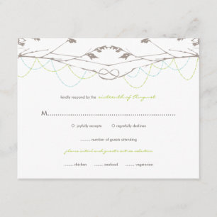 Knotted Love Trees Branches Wedding RSVP Card