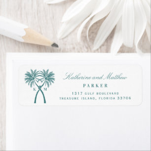 Knotted Palm Trees Tropical Beach Wedding Address