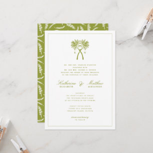 Knotted Palm Trees Tropical Destination Wedding Invitation