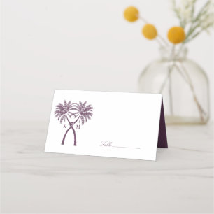 Knotted Palm Trees Tropical Destination Wedding Place Card