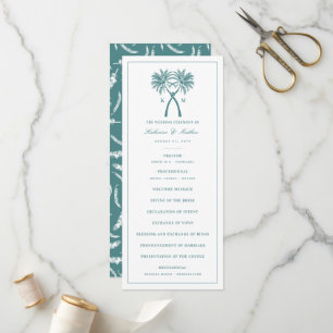 Knotted Palm Trees Tropical Destination Wedding Programme