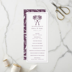 Knotted Palm Trees Tropical Destination Wedding Programme