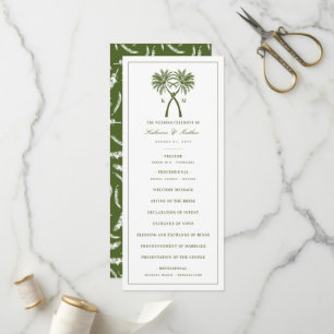 Knotted Palm Trees Tropical Destination Wedding Programme