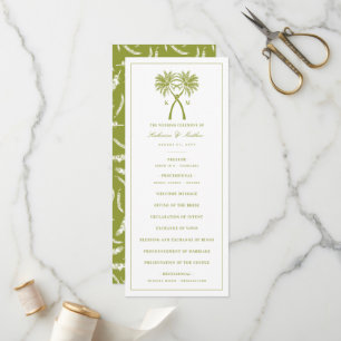 Knotted Palm Trees Tropical Destination Wedding Programme