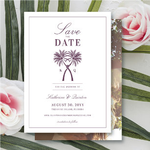 Knotted Palm Trees Tropical Destination Wedding Save The Date