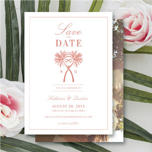 Knotted Palm Trees Tropical Destination Wedding Save The Date