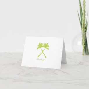 Knotted Palm Trees Tropical Destination Wedding Thank You Card