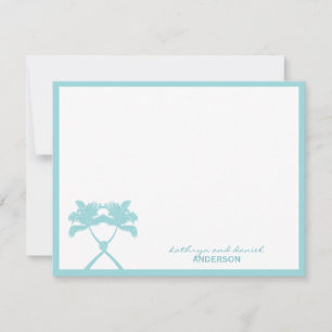 Knotted Palm Trees Tropical Destination Wedding Thank You Card