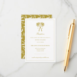 Knotted Palm Trees Tropical Wedding Reception Enclosure Card