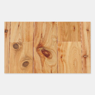 Knotty Light Wood Grain Floor Rectangular Sticker