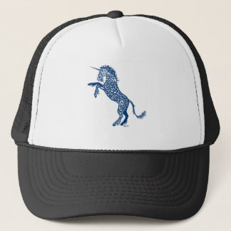 Knotwork Blue Unicorn Trucker Hat
