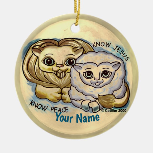 Know Jesus  Ceramic Tree Decoration (Front)