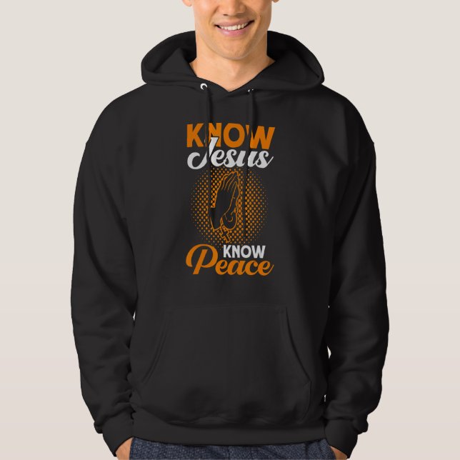 Know Jesus Know Peace Bible Study Christian Hoodie (Front)