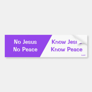 Know Jesus, Know Peace Bumper Sticker