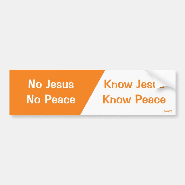 Know Jesus, Know Peace Bumper Sticker (Front)