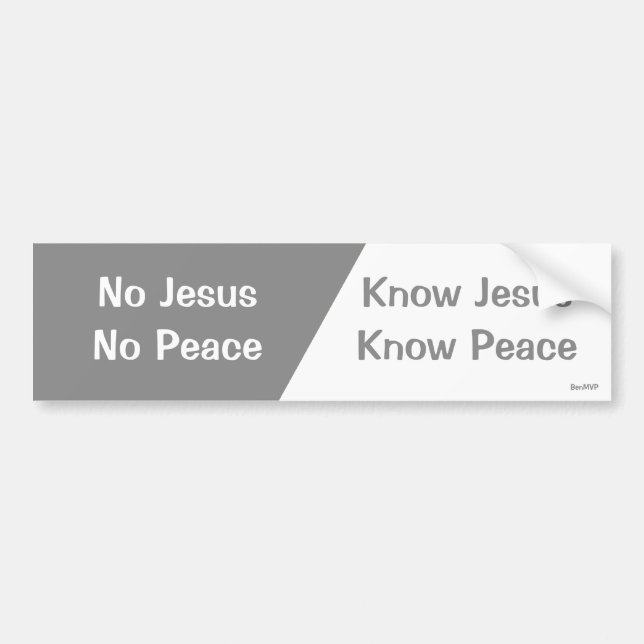 Know Jesus, Know Peace Bumper Sticker (Front)