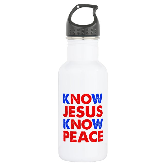 Know Jesus Know Peace Christian 532 Ml Water Bottle (Front)