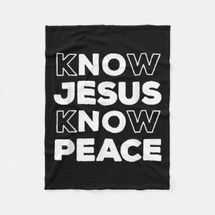 Know Jesus Know Peace Christian Faith Church Insra Fleece Blanket