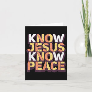 Know Jesus Know Peace Christian Religious Matching Card