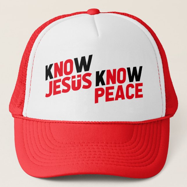 Know Jesus Know Peace Christian Trucker Hat (Front)