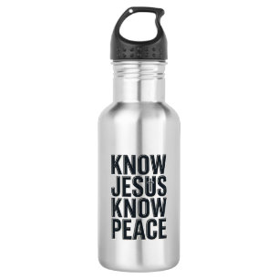 Know Jesus Know Peace Vintage Christian Typography 532 Ml Water Bottle